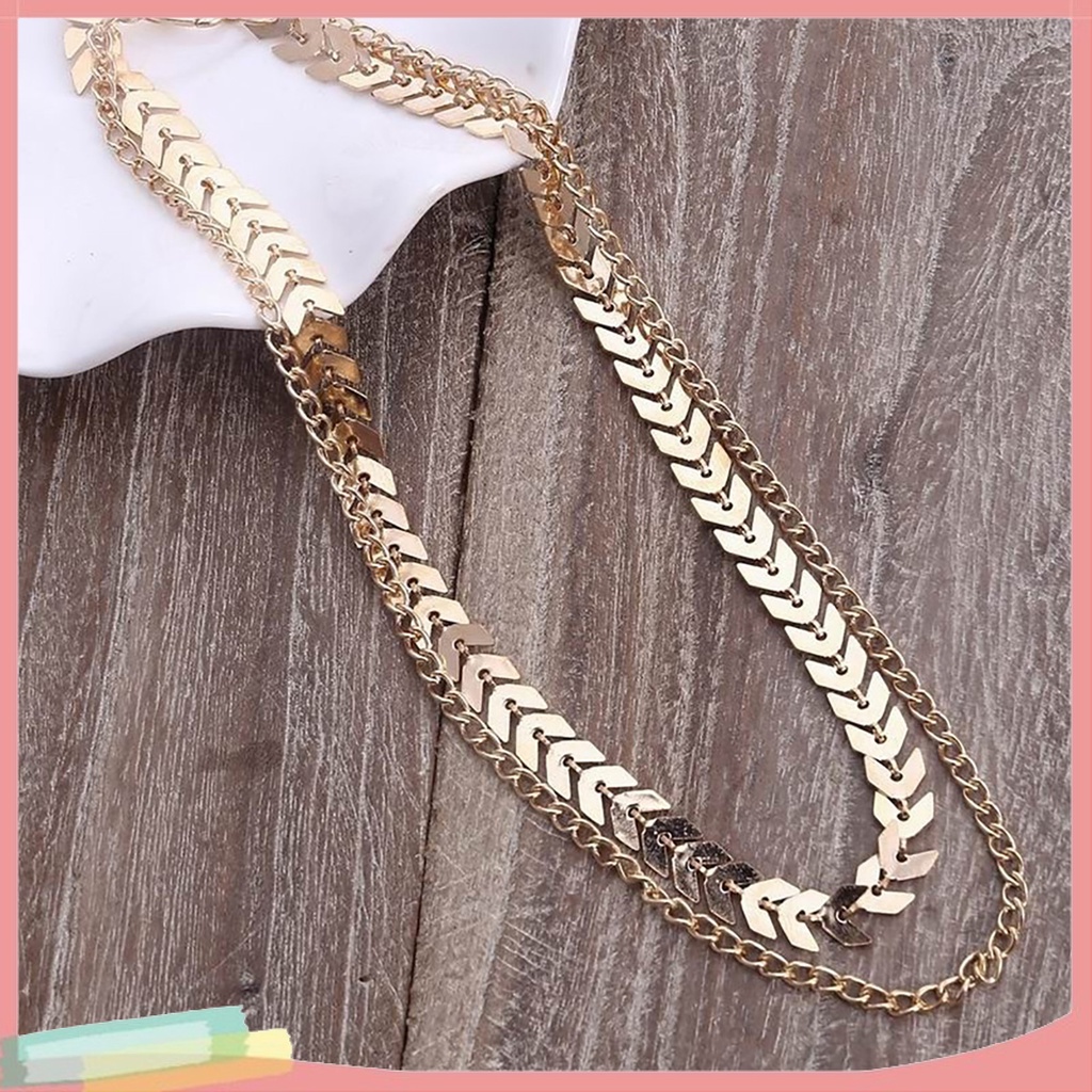 Vòng cổ choker hợp kim 2 lớp mạ vàng thời trang cho nữ