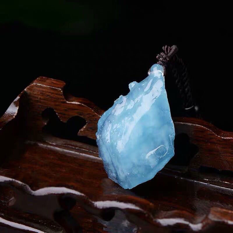 Mặt Dây Chuyền Đá Thô Tự Nhiên Đầy Màu Sắc Brazil Raw Ore Aquamarine Thô