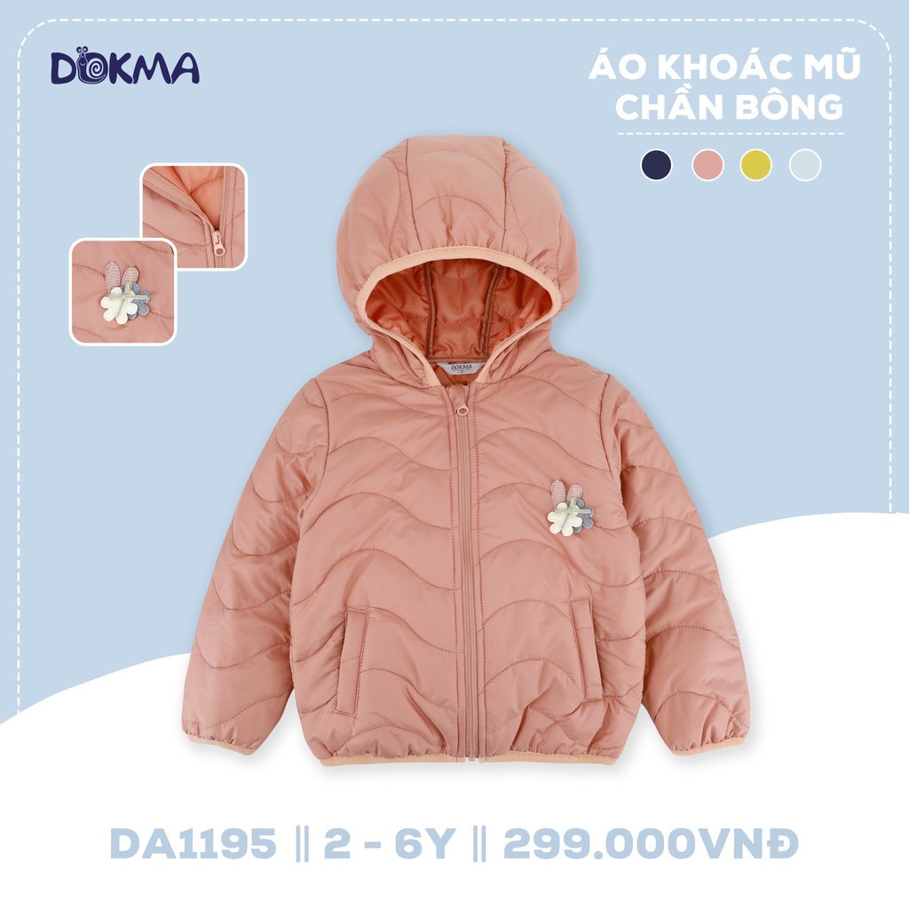 2-6Y Áo phao, áo khoác mũ chần bông Dokma DA1195