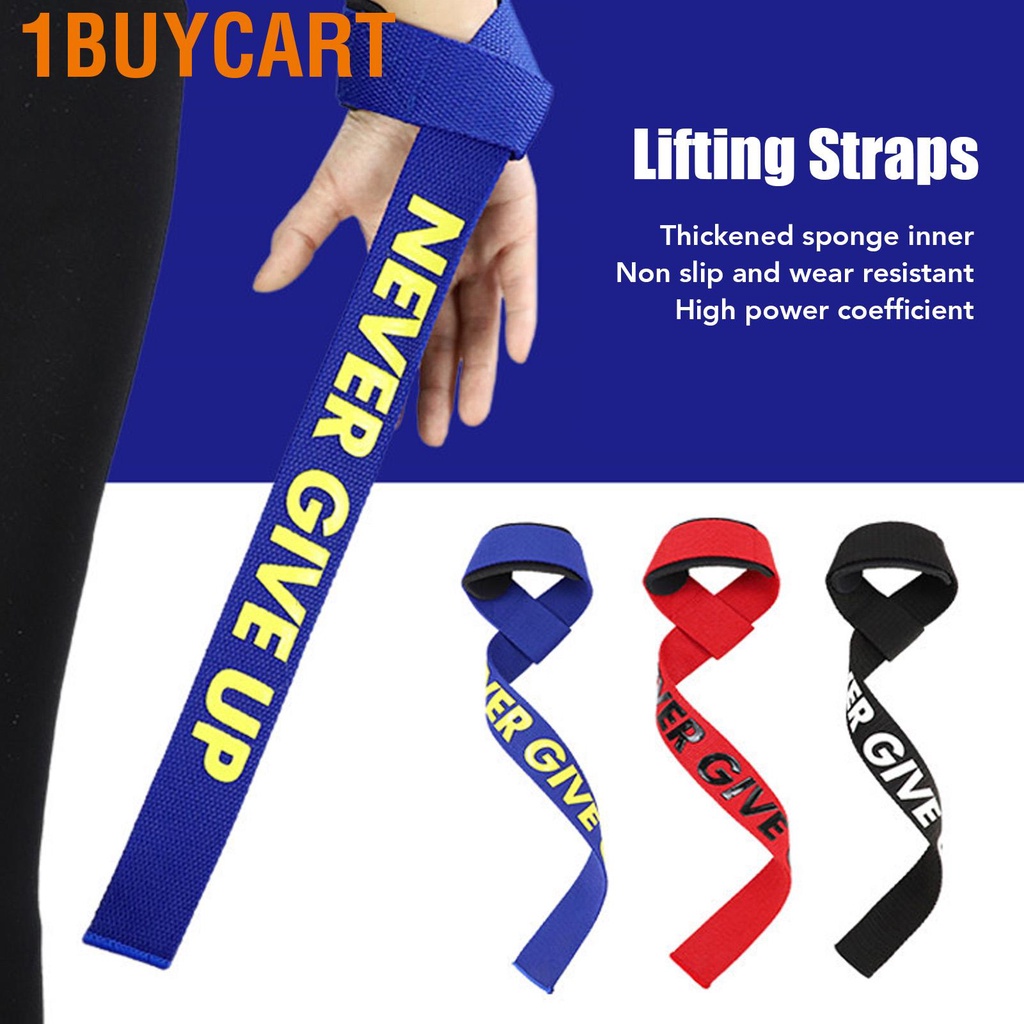1buycart 1 Pair Lifting Straps for Weightlifting Powerlifting Bodybuilding Gym Workout Strength Training Deadlifts Fitness