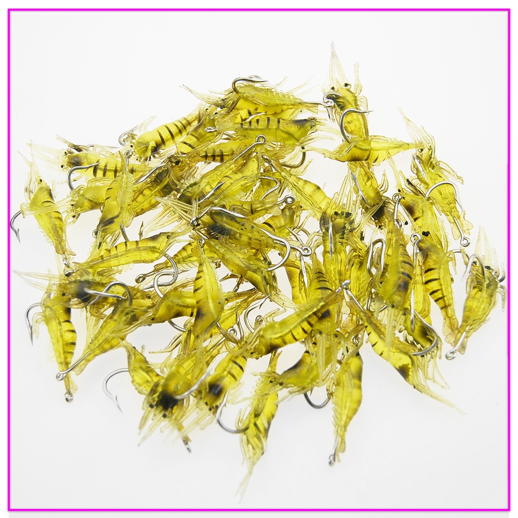 Set 10 Mồi Câu Cá Giả Hình Tôm Mềm Mại 45mm