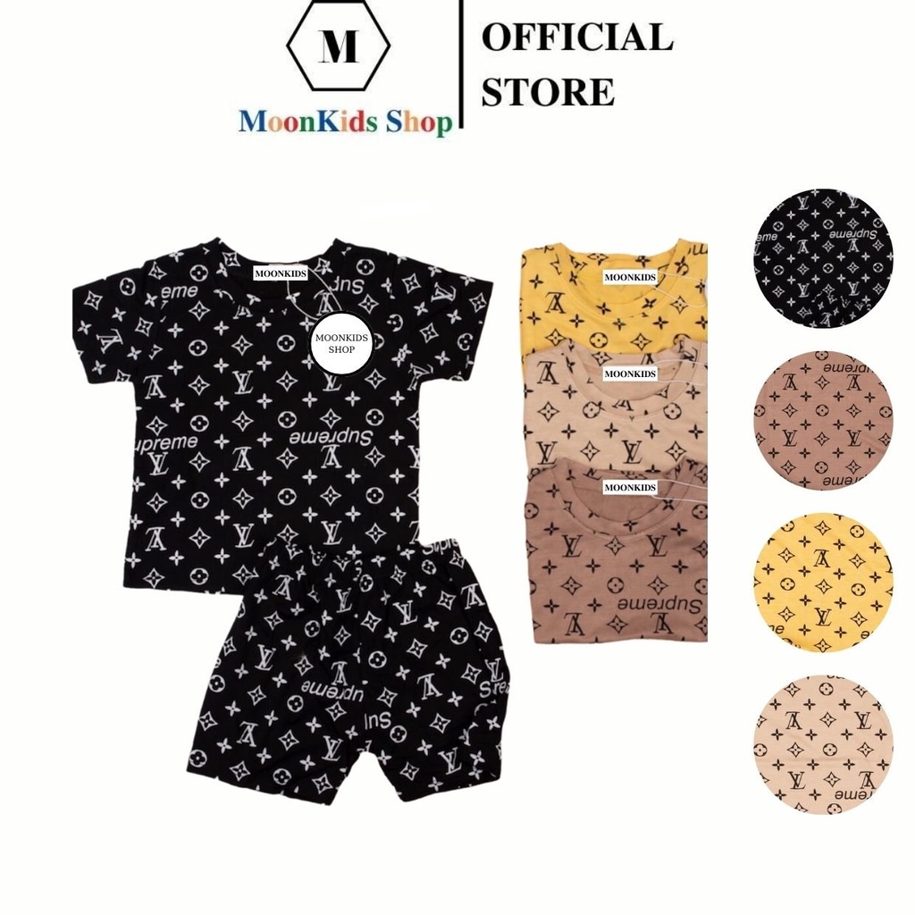 Bộ Quần Áo Trẻ Em Cộc Tay MOONKIDS SHOP từ 6-18kg chất THUN LẠNH co giãn thoải mái thoáng mát cho bé trai bé gái