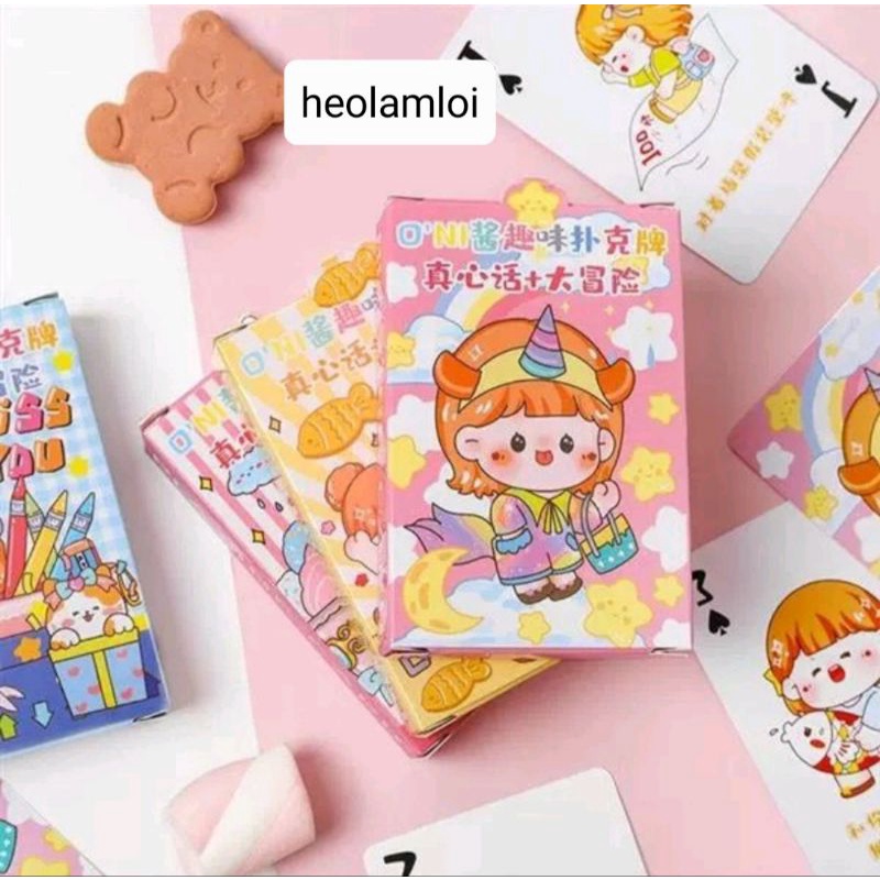 Bộ bài Tây Poker 52 lá Chibi hoạt hình dễ thương size lớn loại đẹp.