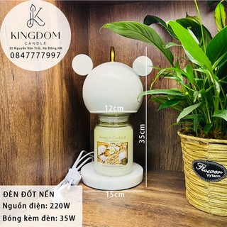 Đèn đốt nến thơm chuột Mickey đế cẩm thạch - Phụ kiện nến thơm Yankee, Bath & Body Works - GU10 35W - Hàng sẵn 2 màu