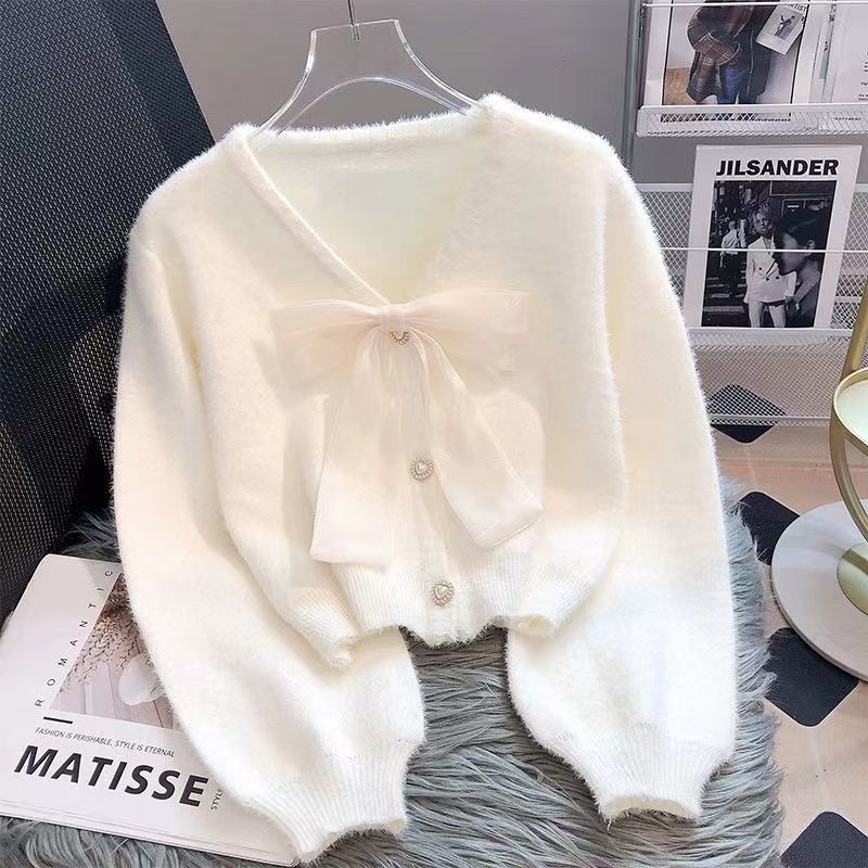 Áo Khoác Cardigan Len Giả Lông Cừu Màu Hồng Tươi Mới Phong Cách Nhật Bản Thời Trang Thu Đông 2022 Cho Nữ