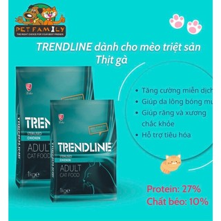 thức ăn hạt Trendline 1kg cho mèo (giá siêu tốt)