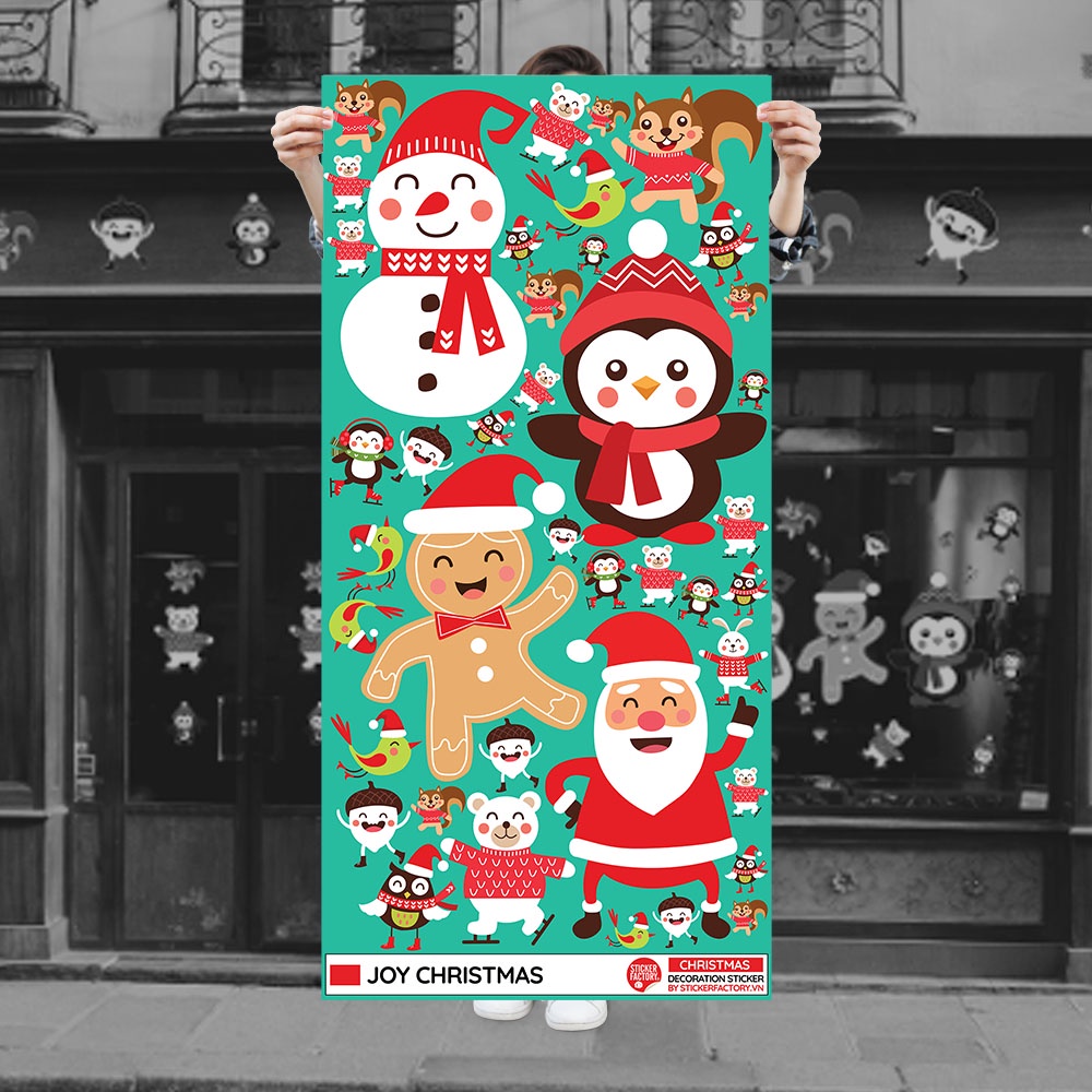 JOY CHRISTMAS sticker decal trang trí Noel Giáng Sinh