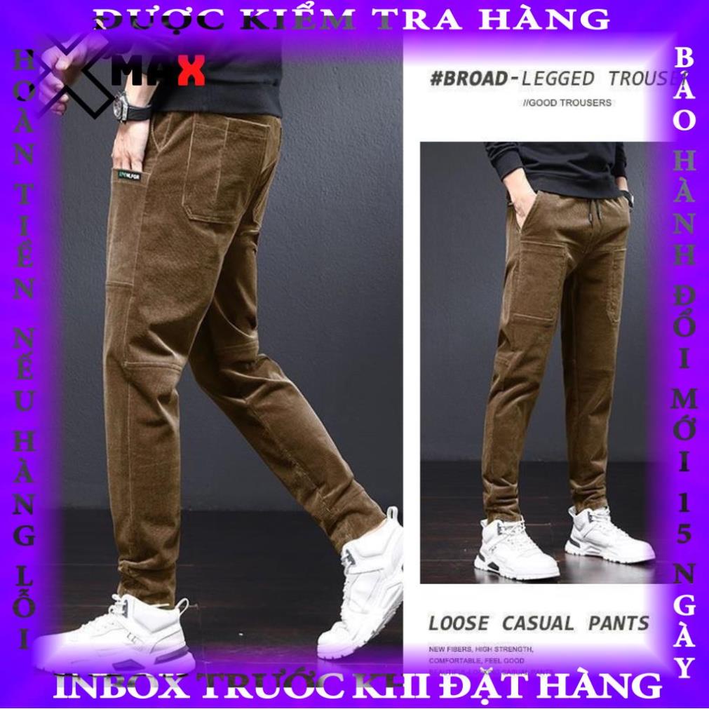 Quần baggy nam nhung tăm co giãn Xmax Hàn Quốc chất liệu cao cấp có túi phía trước HOT TREND STREET STYLE B080  hanthien