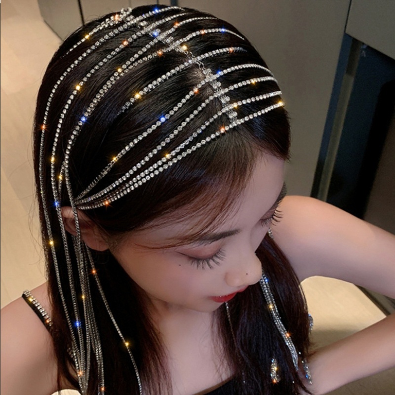 Flgo Băng Đô Cài Tóc Đính Đá Pha Lê Gợi Cảm Cho Cô Dâu