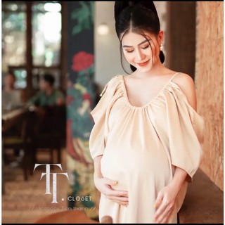 Váy lụa hai dây màu nude cao cấp TIÊN THANH CLOTHES