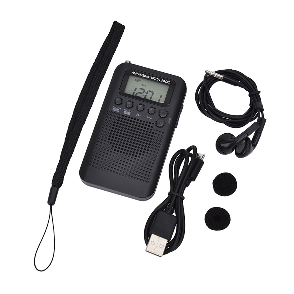 Radio Kỹ Thuật Số HRD-104 Mini Có Ăng Ten Màn Hình LCD Và Đài FM Bỏ Túi