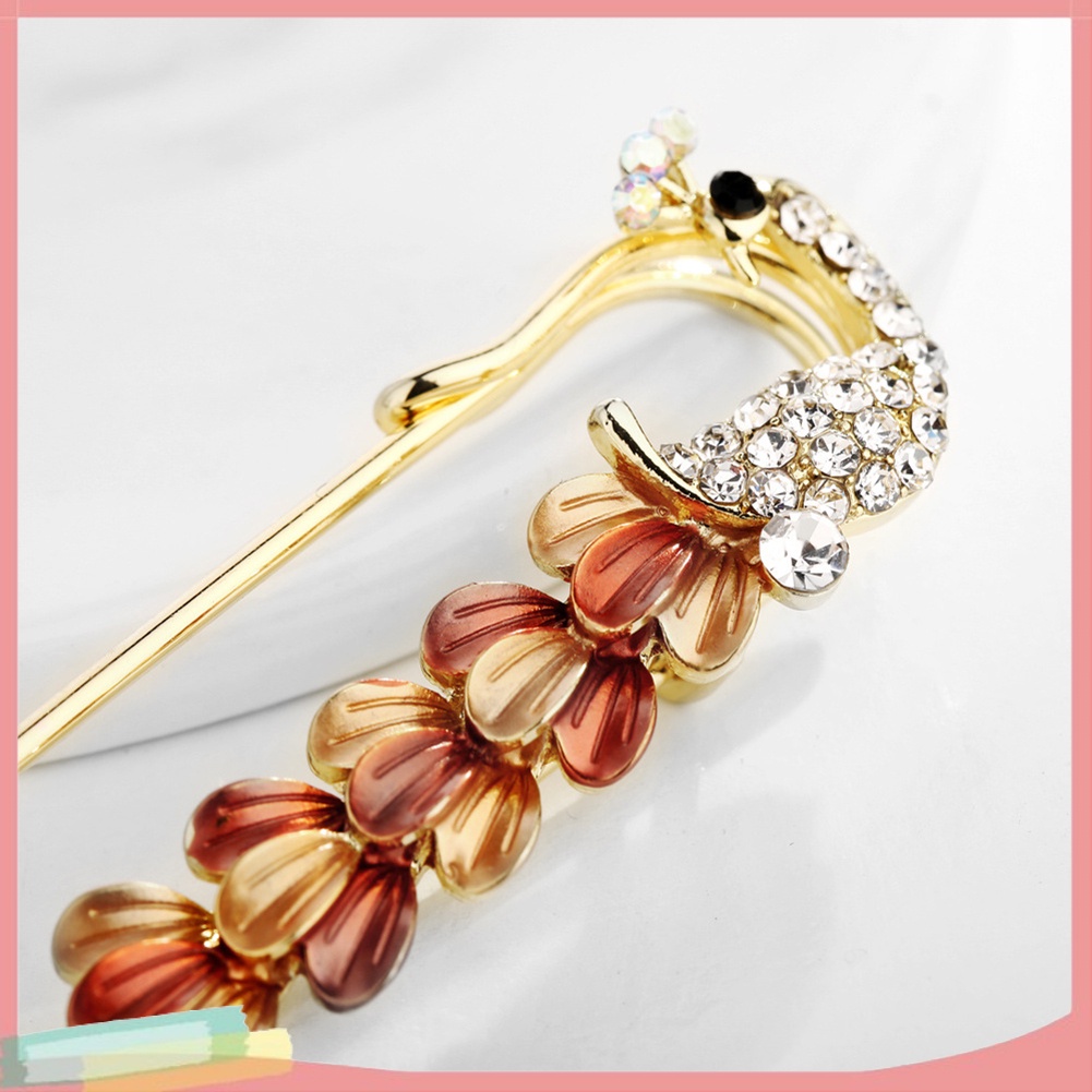 【LK】Rhinestone Drop Oil Brooch Pin Suit Scarf Breastpins Women Girl