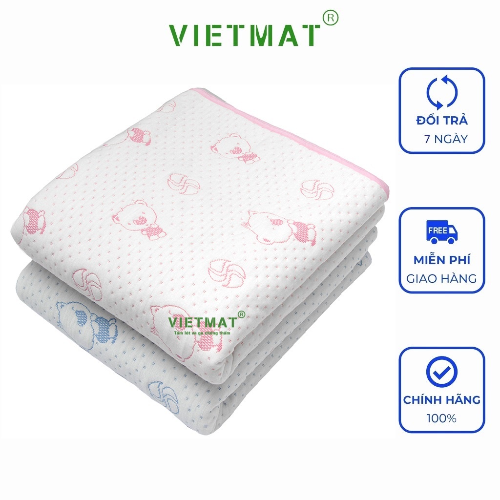 Size 70x100cm tấm lót chống thấm cho bé Vietmat mềm êm, thoáng mát, không nóng bí lưng giặt máy, dùng mấy sấy lâu bền