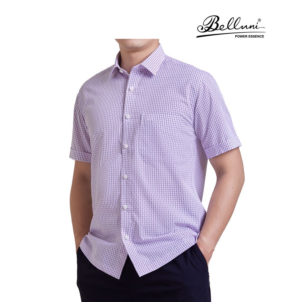 Áo sơ mi nam ngắn tay BELLUNI vải sợi chuối mềm mại - ABN.BAN.BE.236.W4