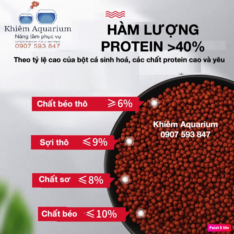 Cám nổi tăng màu cho cá hồng két và cá La hán của Bessn Blood Barrot HỘP 400G