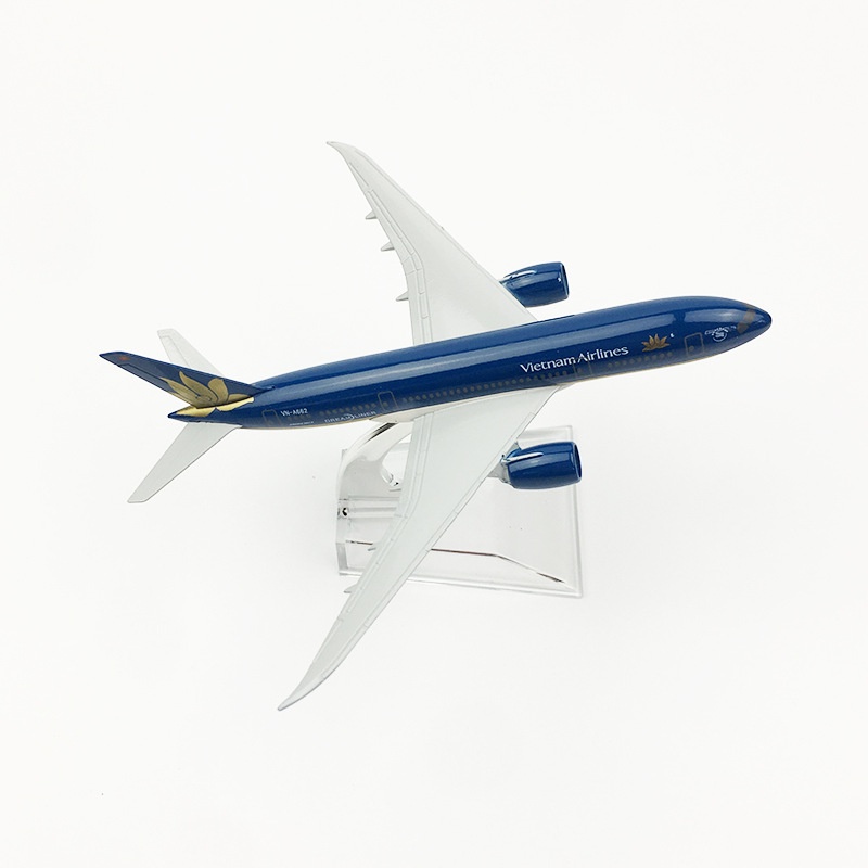 Đồ chơi mô hình máy bay Vietnam Airlines Airbus A350 KAVY dài 16cm bằng hợp kim nguyên khối có chân đế