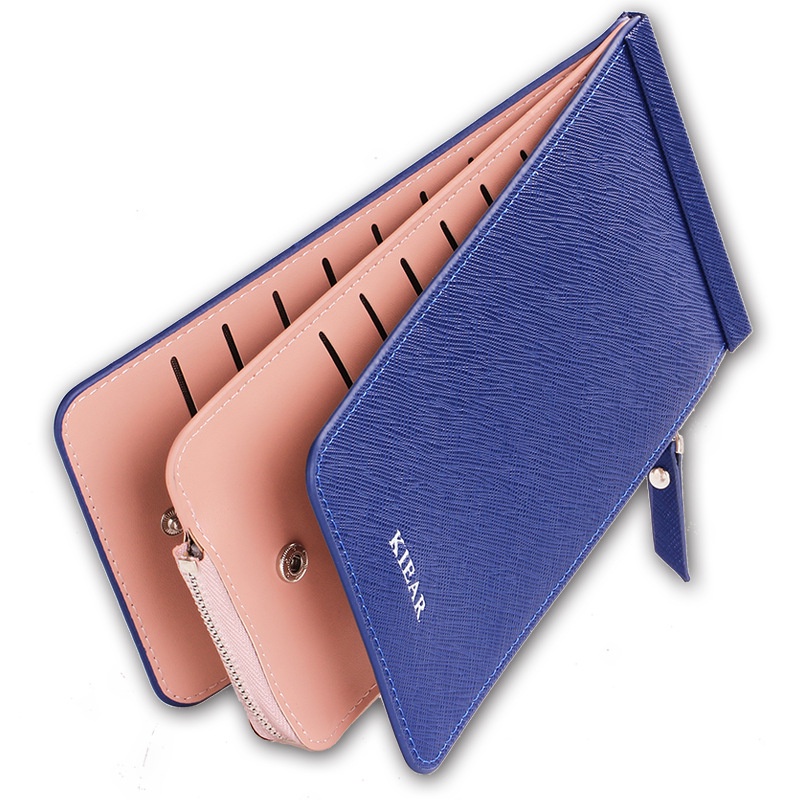 Ví Dài Đựng Thẻ Sức Chứa Lớn Có Khóa Kéo Phong Cách Hàn Quốc Cho Nữ