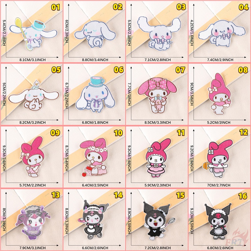 ✿ Miếng Dán Tự Dính Họa Tiết Hoạt Hình Kuromi / Melody / Cinnamoroll ✿ 1 Miếng Dán Ủi Lên Quần Áo, Túi Xách Thêu Hoạ Tiết Ngọt Ngào