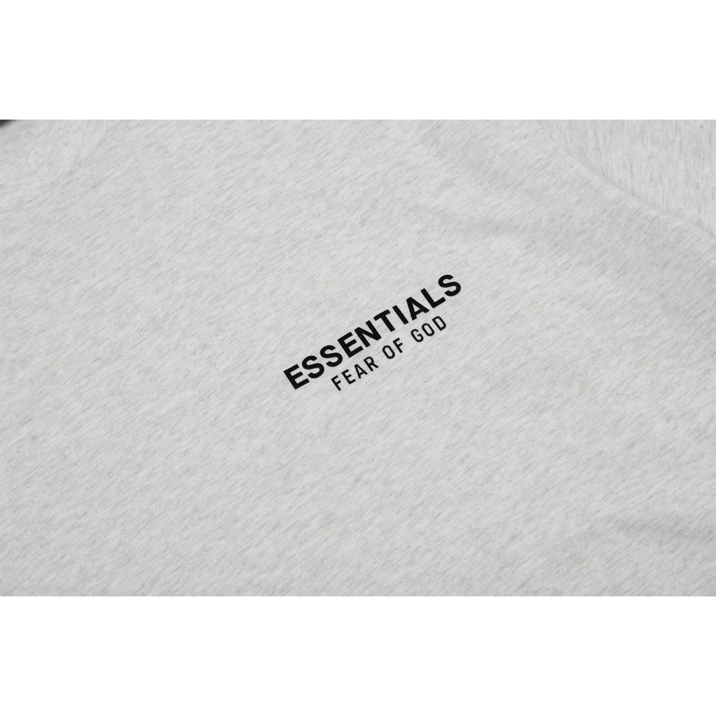 FOG FEAR OF GOD DOUBLE LINE ESSENTIALS BACK LETTERS FLOCKED HIGH STREET T SHIRT LOOSE TREND SUMMER SHORT SLEEVES