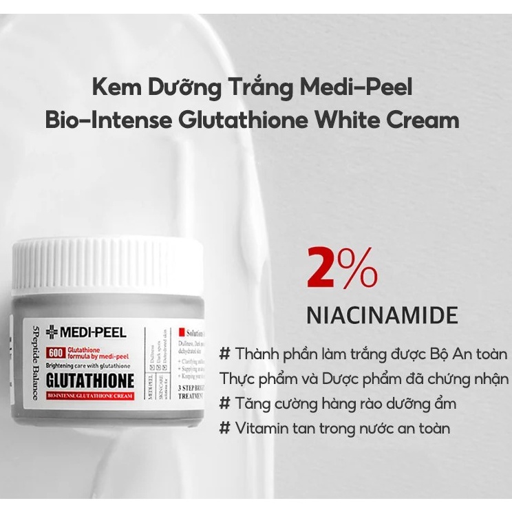 Kem Dưỡng Trắng, Giảm Thâm Nám, Làm Đều Màu Da Medi-Peel Bio-Intense Glutathione White Cream 50g