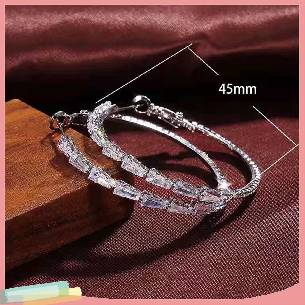 Đôi Khuyên Tai HìNh VòNg TròN LớN LấP LáNh ThờI Trang Cho Nữ