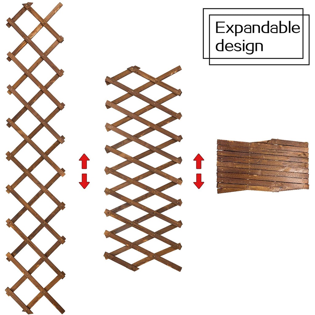 Giàn hoa hồng leo, giàn cây gỗ treo ban công R60xC140cm, Gìàn hoa hồng bụi,hàng rào gỗ cho cây hoa leo XK Nhật Bản