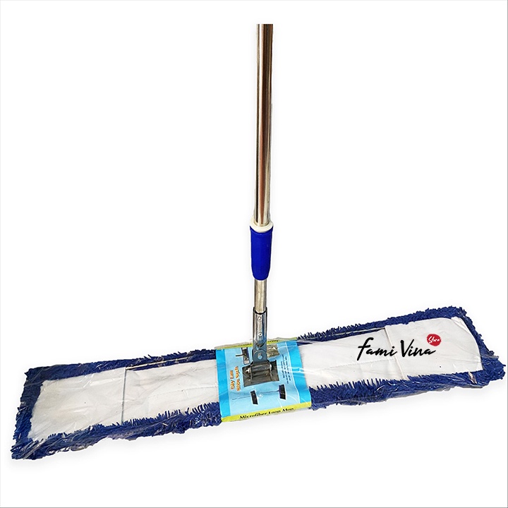 Cây lau nhà công nghiệp san hô 80cm-Chổi lau nhà tự vắt tấm lau Microfiber 360 thân cán inox siêu bền chắc chắn