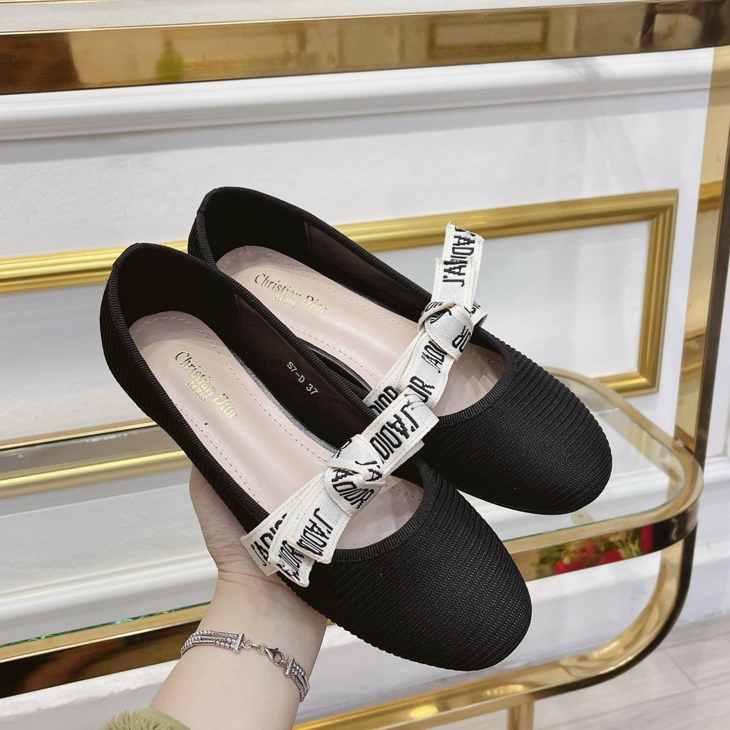 FULL BOX Giày bệt thời trang DIOR đế bệt miệng nông dễ thương xinh xắn cho nữ
