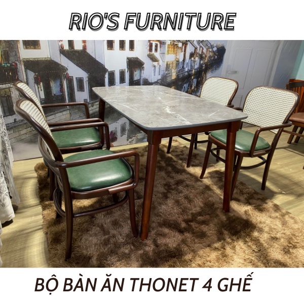 BỘ BÀN ĂN 4 GHẾ THONET