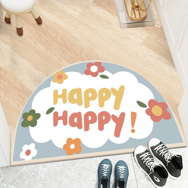 Thảm Chùi Chân Chống Trượt 3D Hình Quạt In Hình Thú Dễ Thương- Dumi Shop