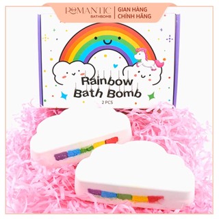 Set Bom Tắm Rainbow Bath Bomb- Hộp 2 Viên Dưỡng Ẩm Cho Da Khô, Tinh Dầu Hương Thơm Tự Nhiên Giúp Thư Giãn | Bath Bomb