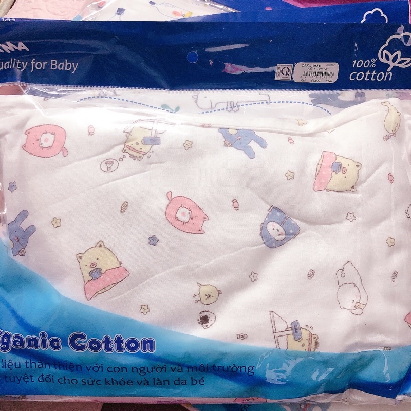 Gối xô sơ sinh cotton hữu cơ Dokma cho bé