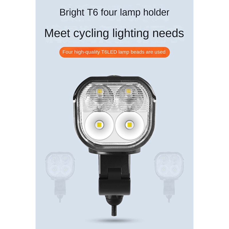 1 Bộ Đèn Pha Xe Đạp, Chất Liệu Hợp Kim Nhôm, Chống Thấm Nước