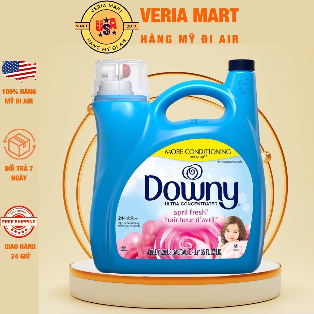 [ HÀNG MỸ ]Nước Xả Thơm Quần Áo Downy Ultra April Fresh 4,88l [Veria Mart]