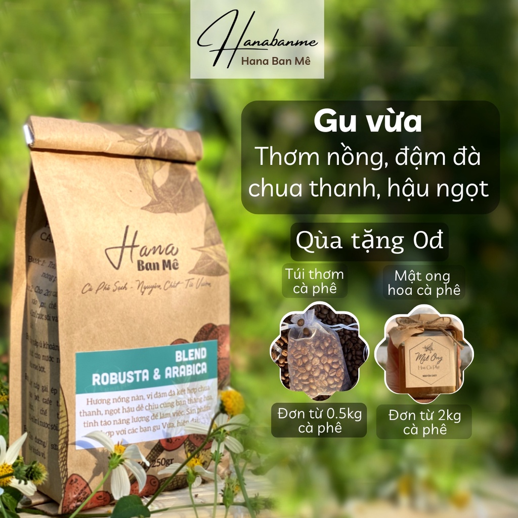 Cà phê rang xay nguyên chất Blend Robusta và Arabica