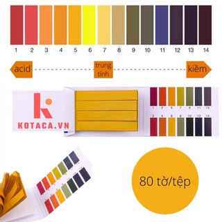 Giấy Quỳ Tím Thử Độ pH Thang Đo Từ 1 Đến 14 - 80 miếng kèm bảng màu