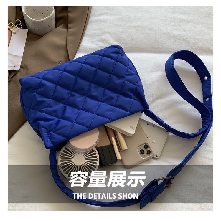 Túi Đeo JASMIN NOIR Chéo Chất Liệu Cotton Hoa Văn Kẻ Ô Giản Dị Dành Cho Nữ