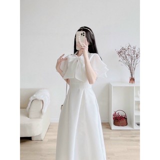 (Sẵn) Đầm Tay Bèo Cột Nơ