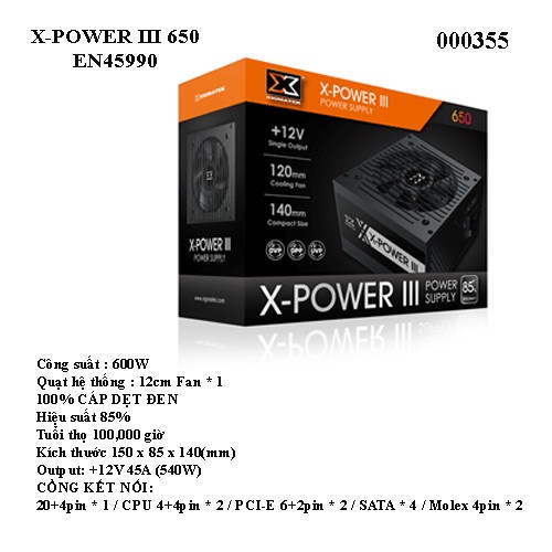 Nguồn PC Xigmatek 350w 450w 550w 650w chính hãng