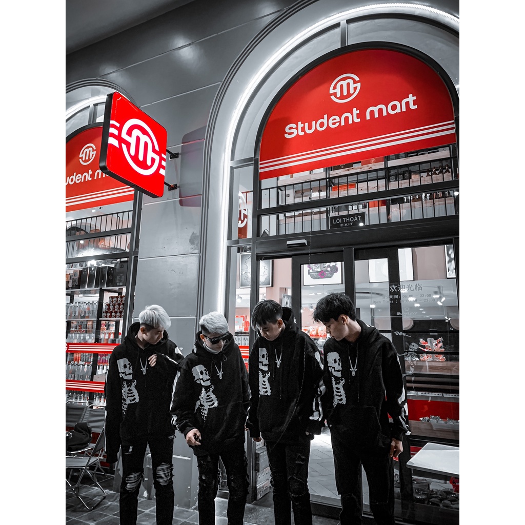 Áo Hoodie INE Form Rộng Mũ 2 lớp Chất Vải Nỉ Bông 100%Cotton Premium Mẫu In