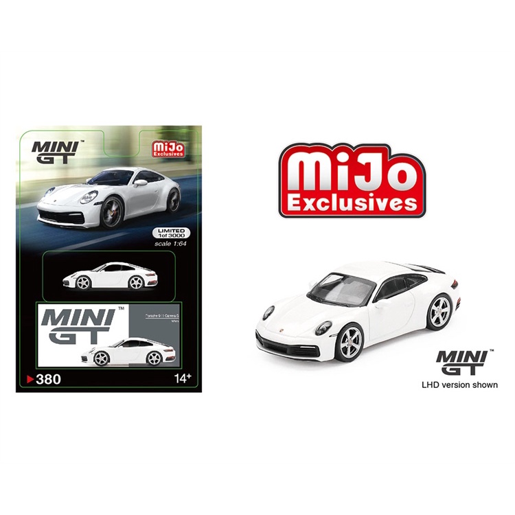 Saigontoys - Porsche 911 (992) Carrera S White - Xe mô hình tỷ lệ 1:64 hãng MiniGT