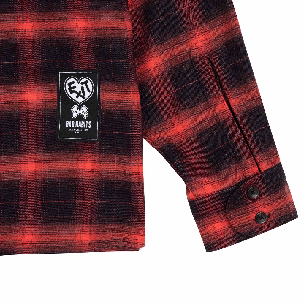 Áo Sơ Mi Nam Bad Habits OLD SKOOL FLANNEL RED - Local Brand Chính Hãng