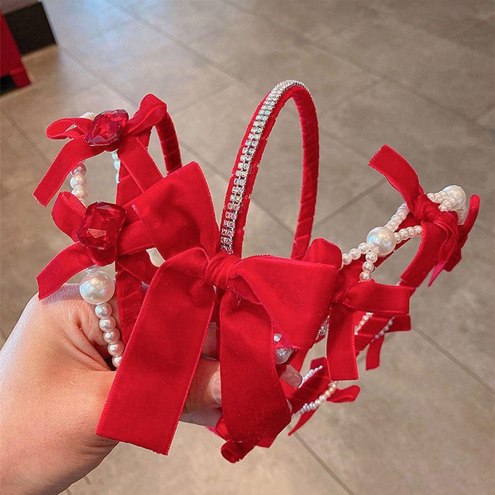 Băng Đô Cài Tóc Hình Vương Miện Bằng Nhung Không Trượt Phong Cách Retro Mừng Năm Mới 2Life