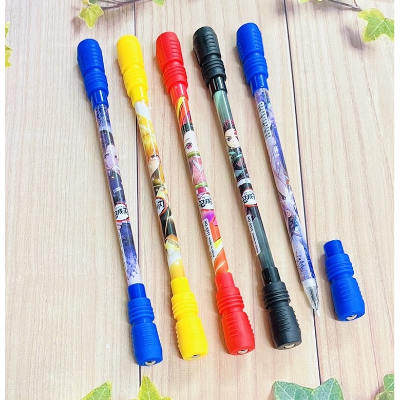 Bút Kimetsu no yaiba có đèn 2 đầu bút/ bút xoay nghệ thuật giảm stress anime kimetsu no yaiba