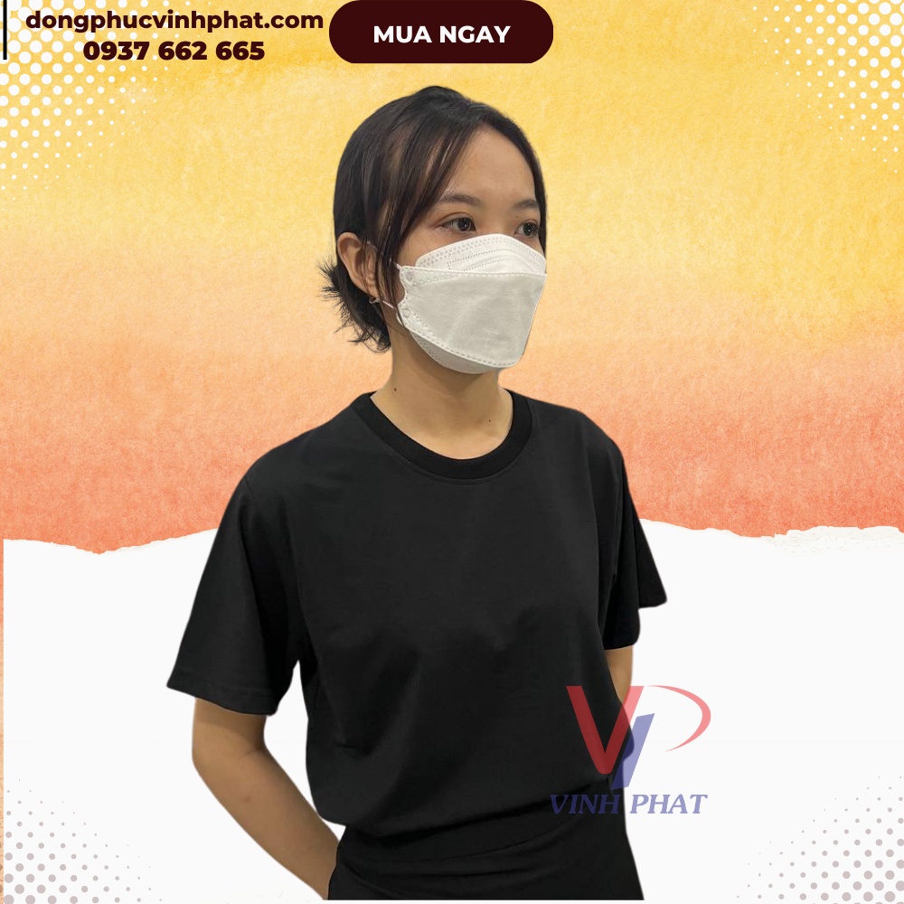 Áo Thun Trơn Nam Nữ Cổ Tròn Tay Ngắn Basic Trẻ Trung Vải Cotton Mịn Co Giãn Thoáng Mát - Hình Thật
