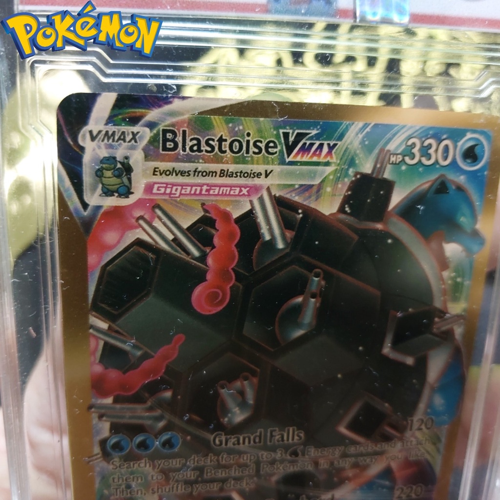 Bài pokemon nhôm mạ vàng Blastoise SWSH 103 VStar rùa nước siêu cấp Tặng kèm bảo vệ thẻ 1459 d24 60