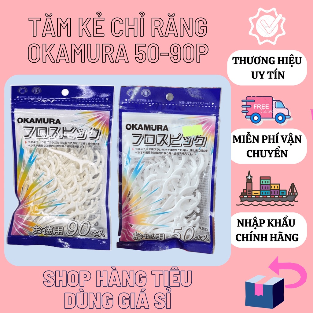 Okamura - Tăm kẽ chỉ nha khoa chất lượng Nhật Bản (Bịch 50 cây)