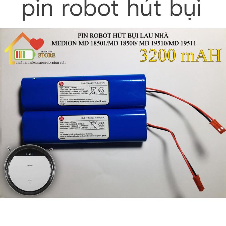 (DUNG LƯỢNG 3200 mAH) PIN ROBOT HÚT BỤI LAU NHÀ MEDION MD 18501/MD 18500/ MD 19510/MD 19511 ( 3200 mAH)