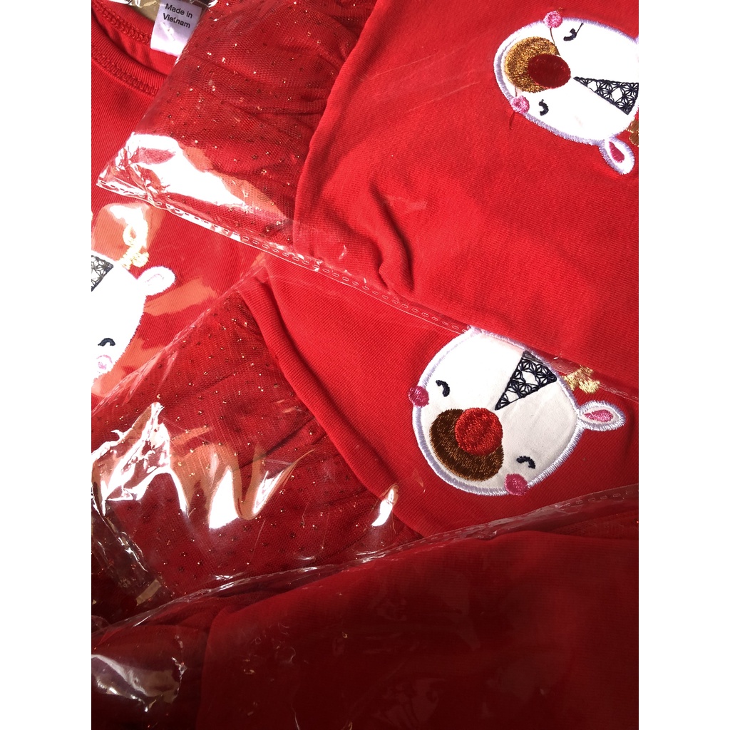 Váy tuần lộc Noel phối lưới siêu xinh cho bé gái