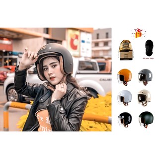Mũ bảo hiểm Royal 3/4 kính âm M139 trơn đủ màu - Tặng mũ trùm Ninja